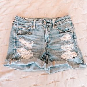 midrise next level stretch shorts with rips